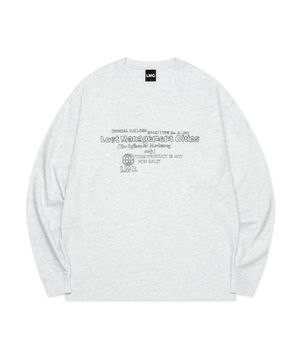 DOODLE LOGO LONG SLV TEE light heather gray
