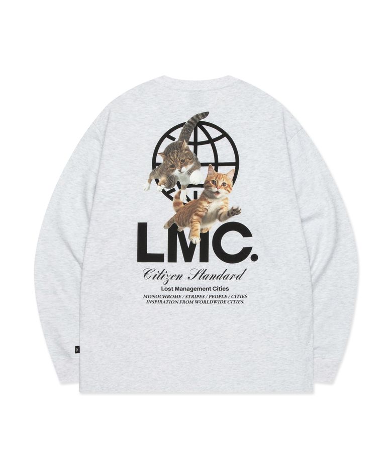 FLYING CATS LONG SLV TEE light heather gray