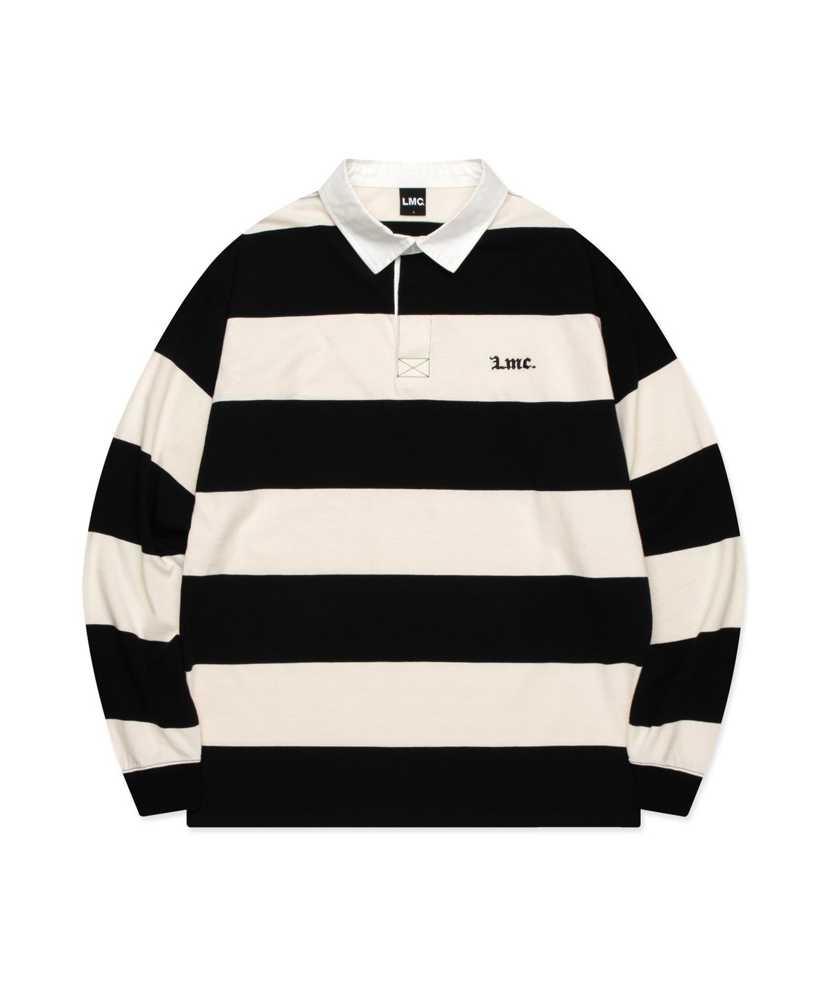 엘엠씨(LMC) STRIPE GOTHIC NAME RUGBY SHIRT black
