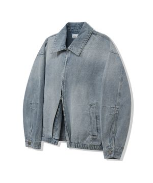 87-STAN118 [클래식] 피렌체 빈티지 워싱 미니멀 데님 자켓 스노우 블루