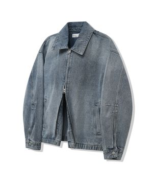 87-STAN118 [클래식] 피렌체 빈티지 워싱 미니멀 데님 자켓 라이트 인디고