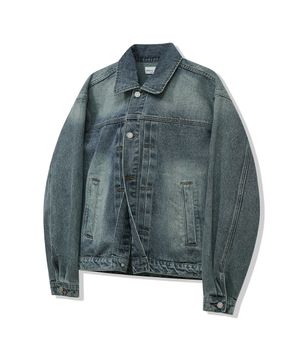 87-STAN120 [뉴트로] 솔리드 워싱 홀더 데님 자켓 빈티지 블루