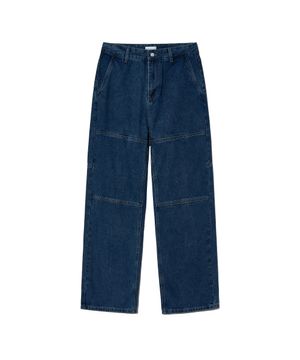 87-STAN185 노멀 워싱 링라인 와이드 데님팬츠 딥인디고