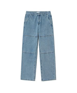 87-STAN185 노멀 워싱 링라인 와이드 데님팬츠 라이트 인디고