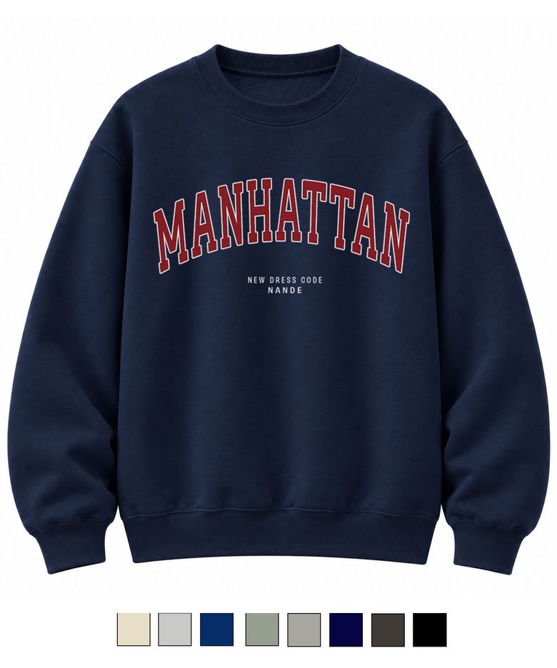 MANHATTAN 프린팅 오버핏 맨투맨 스웻셔츠 8color