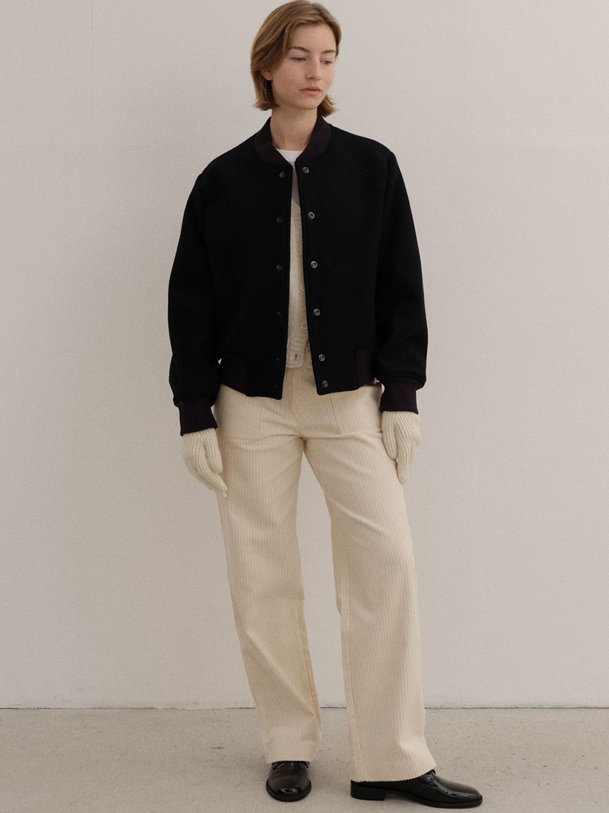 로트(LOTE) Wool varsity jacket_Navy