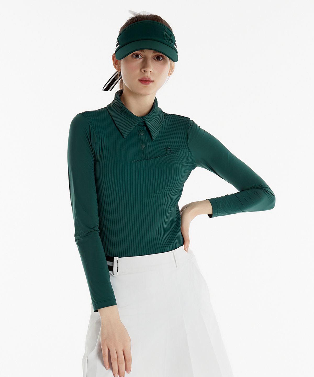 듀빅(DUVIK) 여성 와이드카라 냉감 긴팔티셔츠 DD2WTS102DG