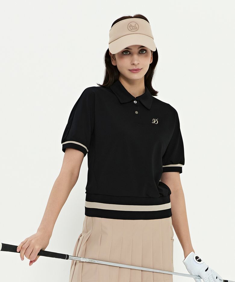 여성 가오리핏 블루종 반팔티셔츠 DD2WTS105BK