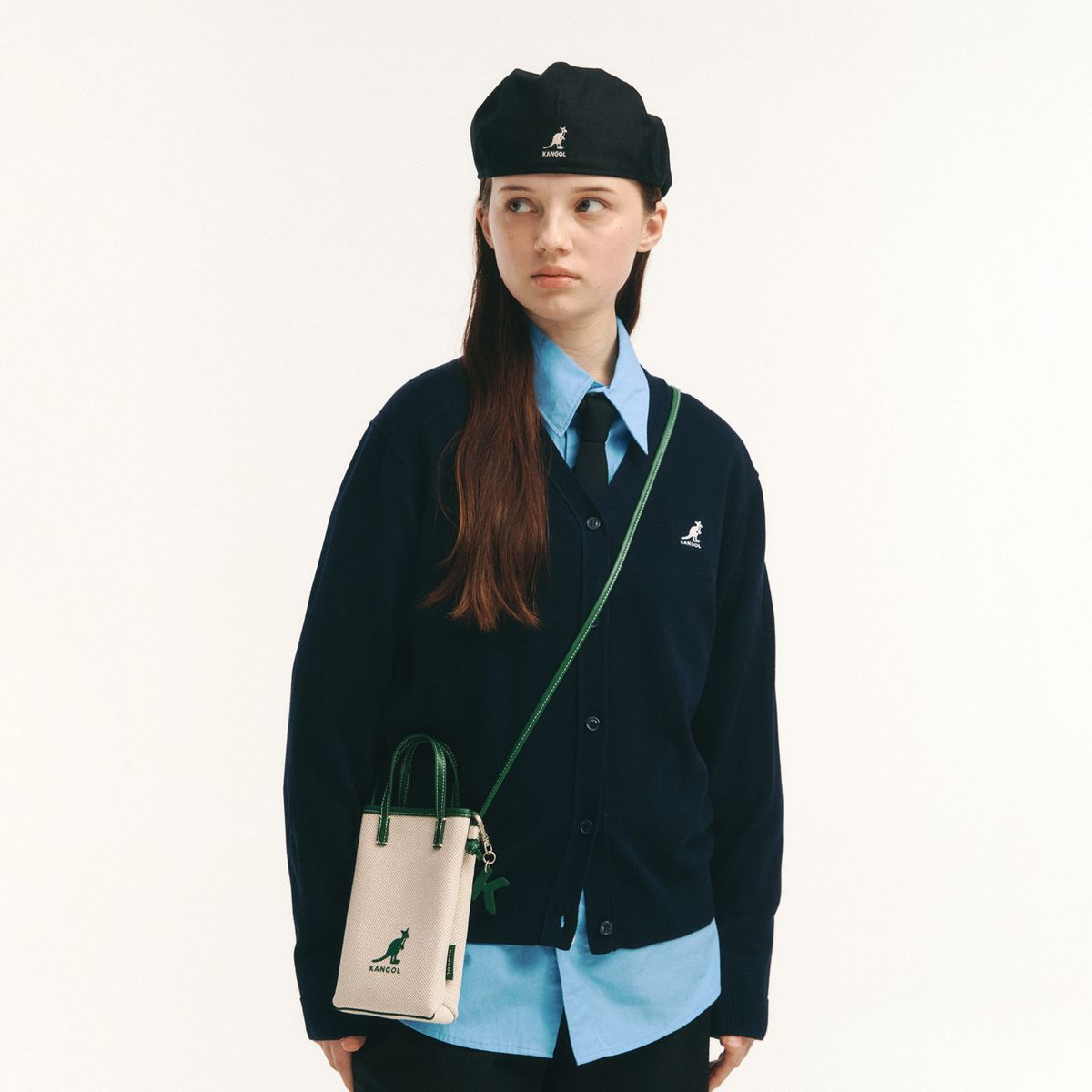 캉골(KANGOL) 듀오 플러스 미니 크로스백 3349 그린