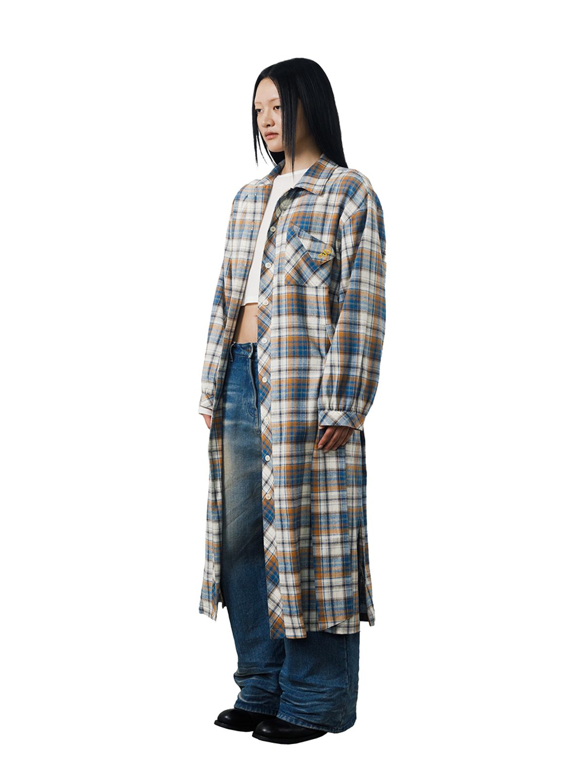 웻태그(WET TAG) INSIDE-OUT POCKET CHECK SHIRT DRESS