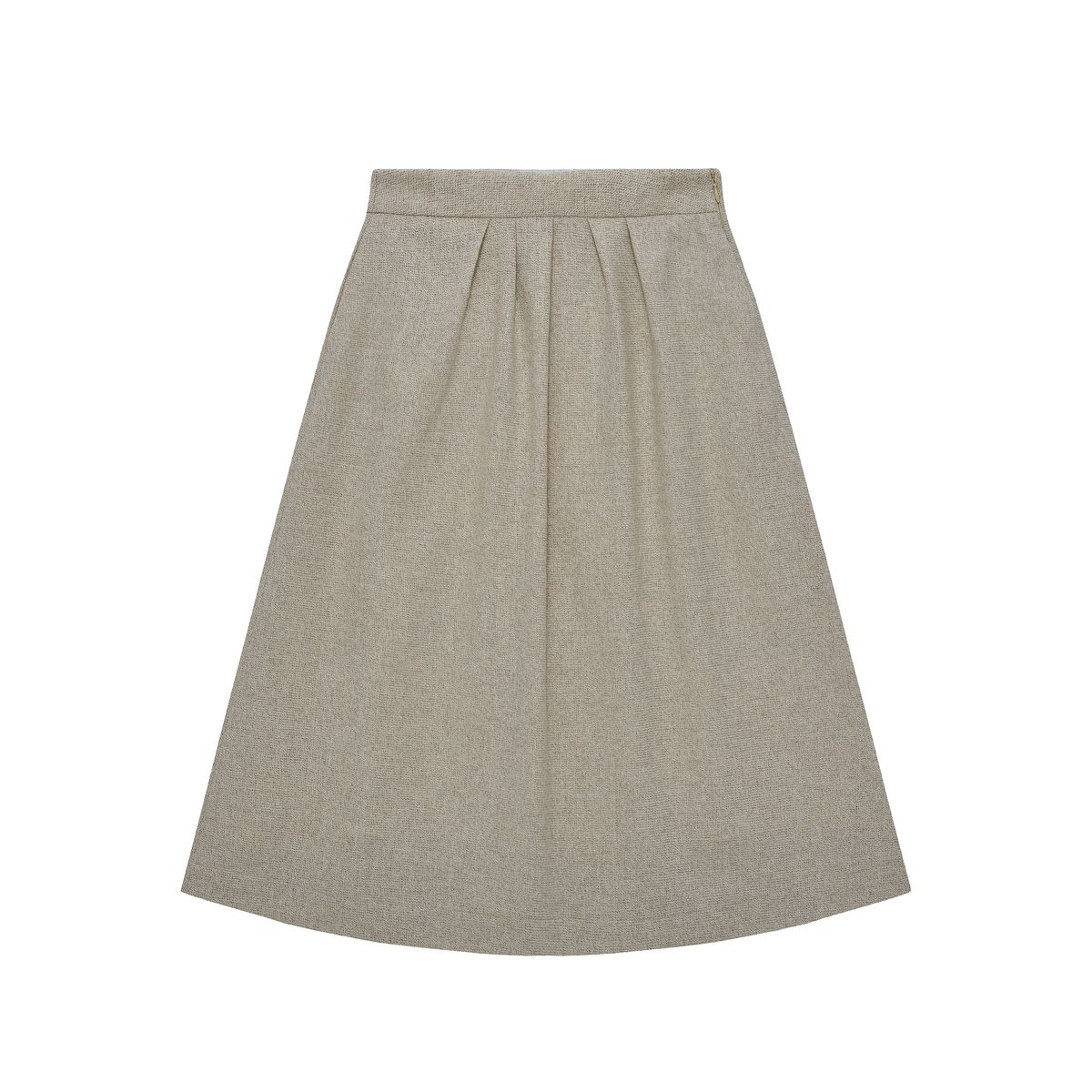 안아(AN-A) 울 블렌드 턱 스커트(BEIGE)