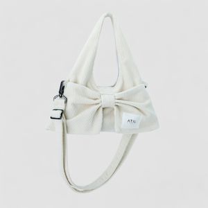 코듀로이 미니 리본 호보 도트 앤 크로스백 _ [아이보리]