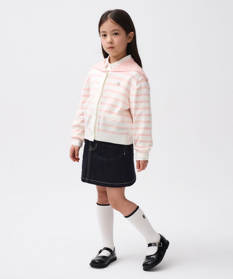 KIDS W RAW DENIM SKIRT dark blue