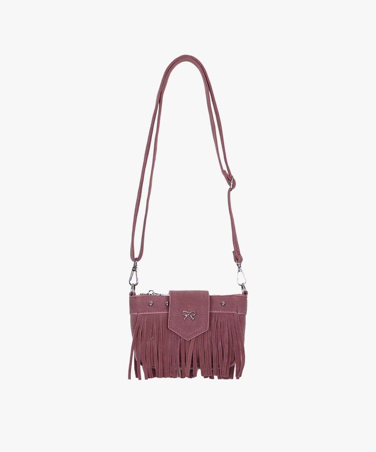 핑크파인애플(PINK PINEAPPLE) TASSEL SUEDE RIBBON CROSS BAG_PINK