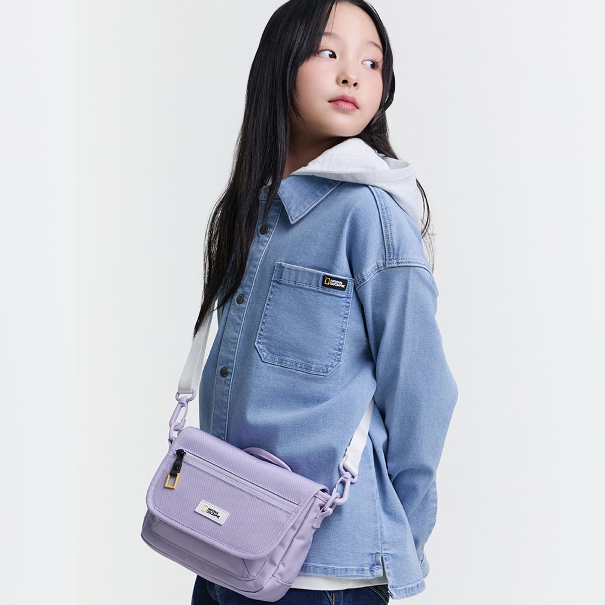 내셔널지오그래픽 키즈(NATIONAL GEOGRAPHIC KIDS) K255KCR110 폴더 크로스백 LAVENDER