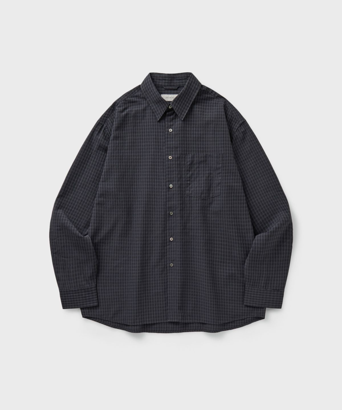 유니온블루(UNION BLUE) LAUNDRY SMALL CHECK SHIRT [CHARCOAL BLACK]