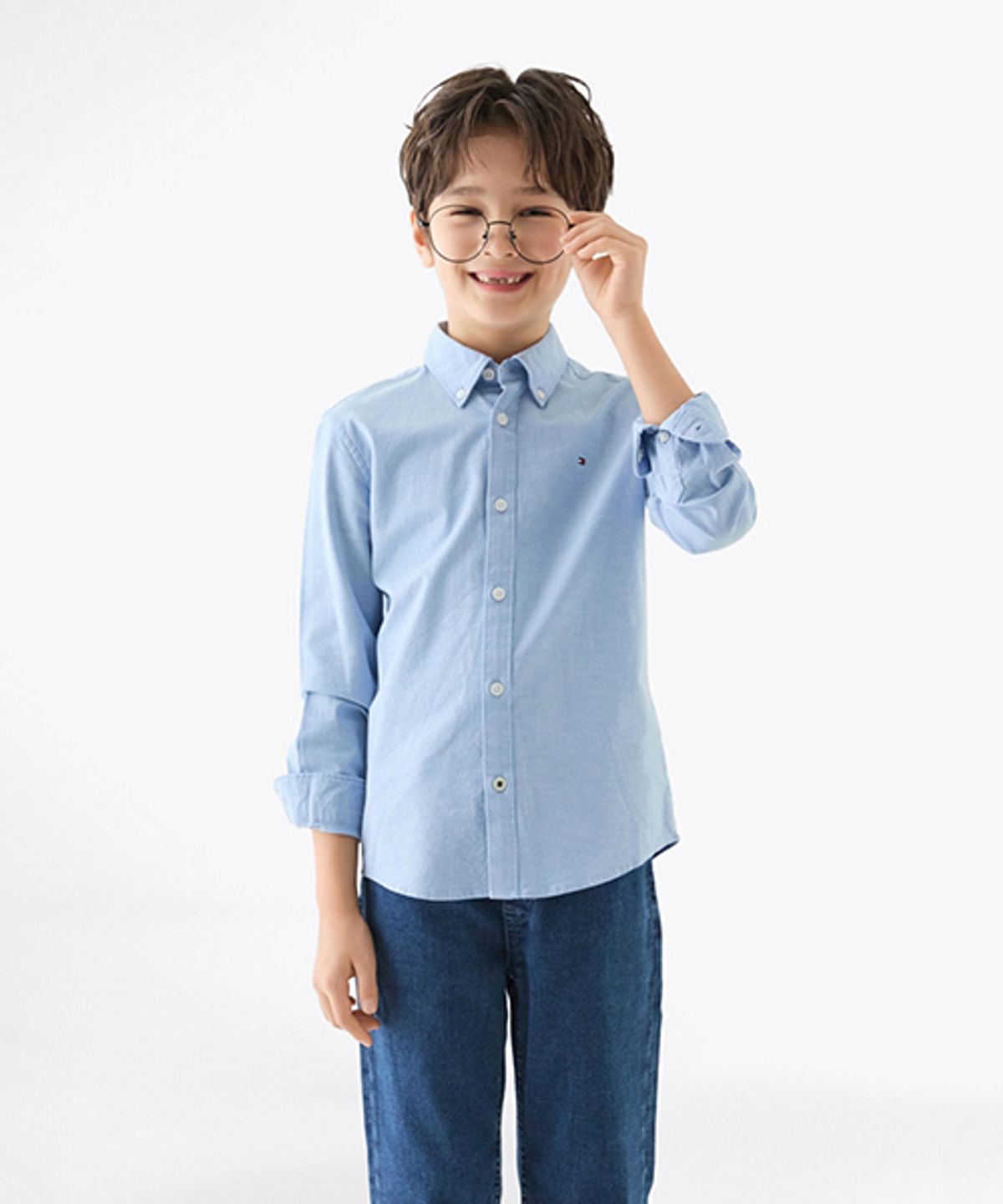 타미힐피거 키즈(TOMMY HILFIGER KIDS) 스트레치 옥스포드 셔츠