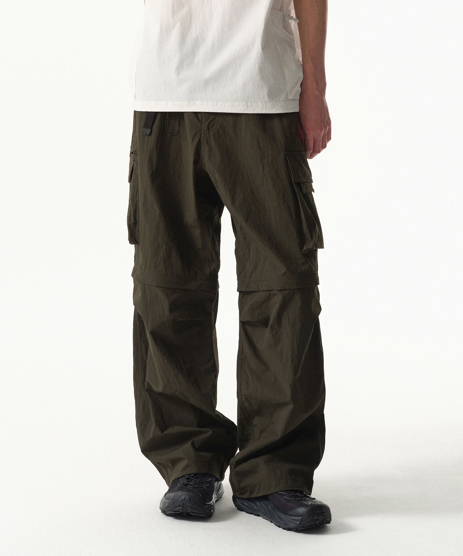 MUSINSA | MUSINSA STANDARD City Leisure Wide Belted Detachable Cargo Pants [ Olive Green]