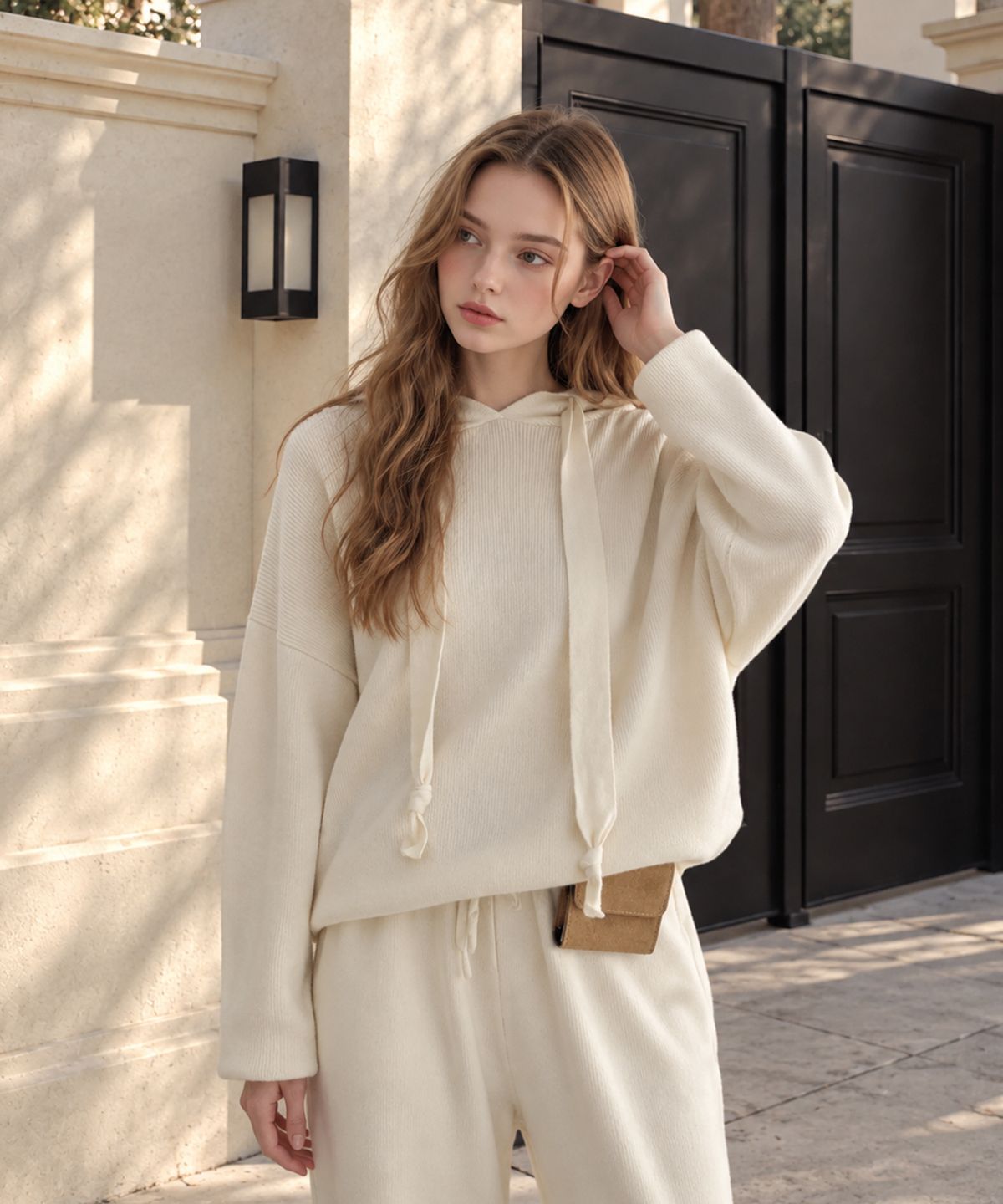 바스카라(VASCARA) [SET] Loose Fit Hoodie+Pants Knit Set-up (4colors)