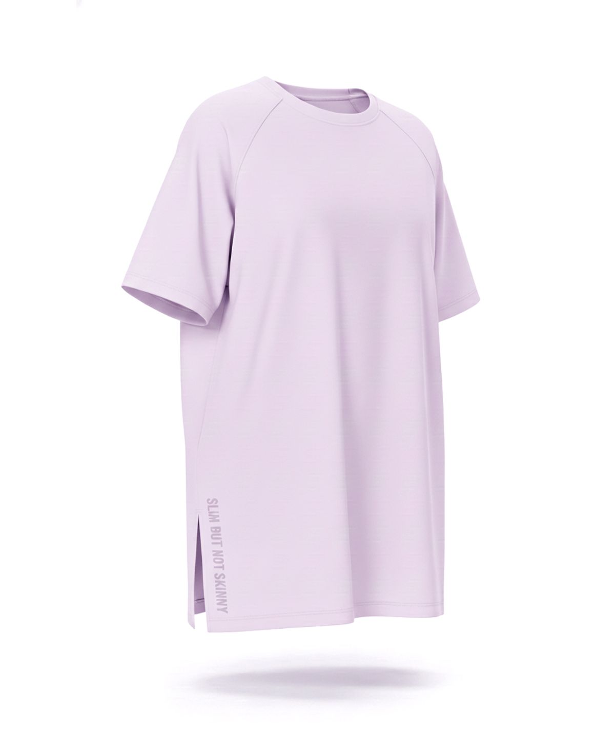라이드(LITHE) 베이직 탁텔 절개 티셔츠 Light Purple