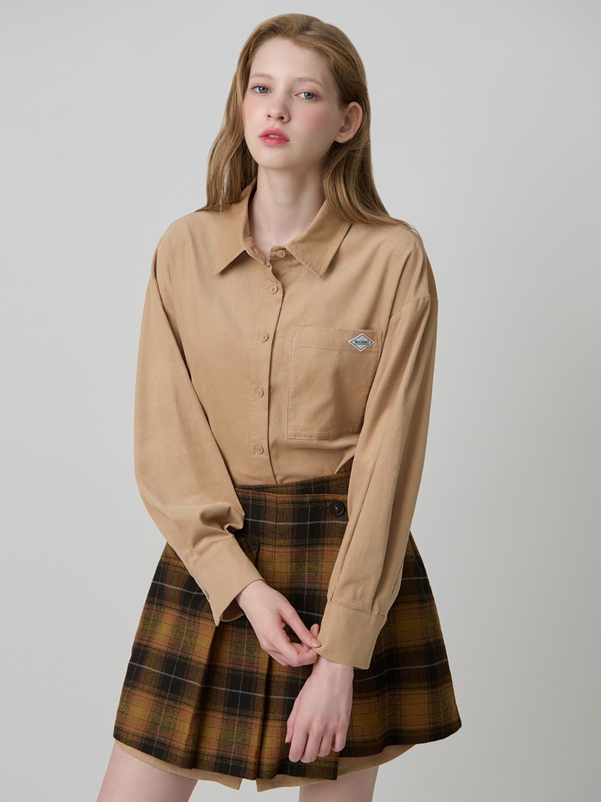 메르시앤에스(MERCIANNES) Corduroy Shirt Dress & Pleats Wrap Skirt_MAATXN1