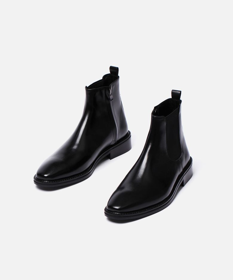 리첼 소가죽 첼시부츠(black fg)