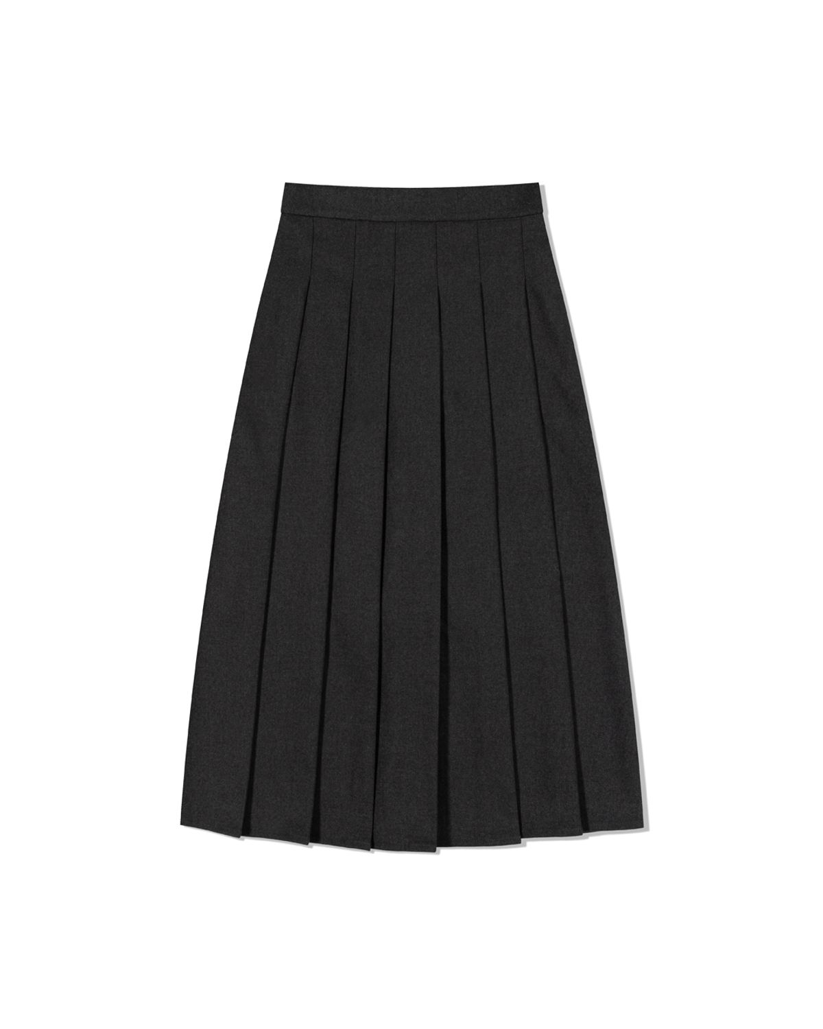 모아(MOAA) Soft Pleated Midi Skirt (CHARCOAL)