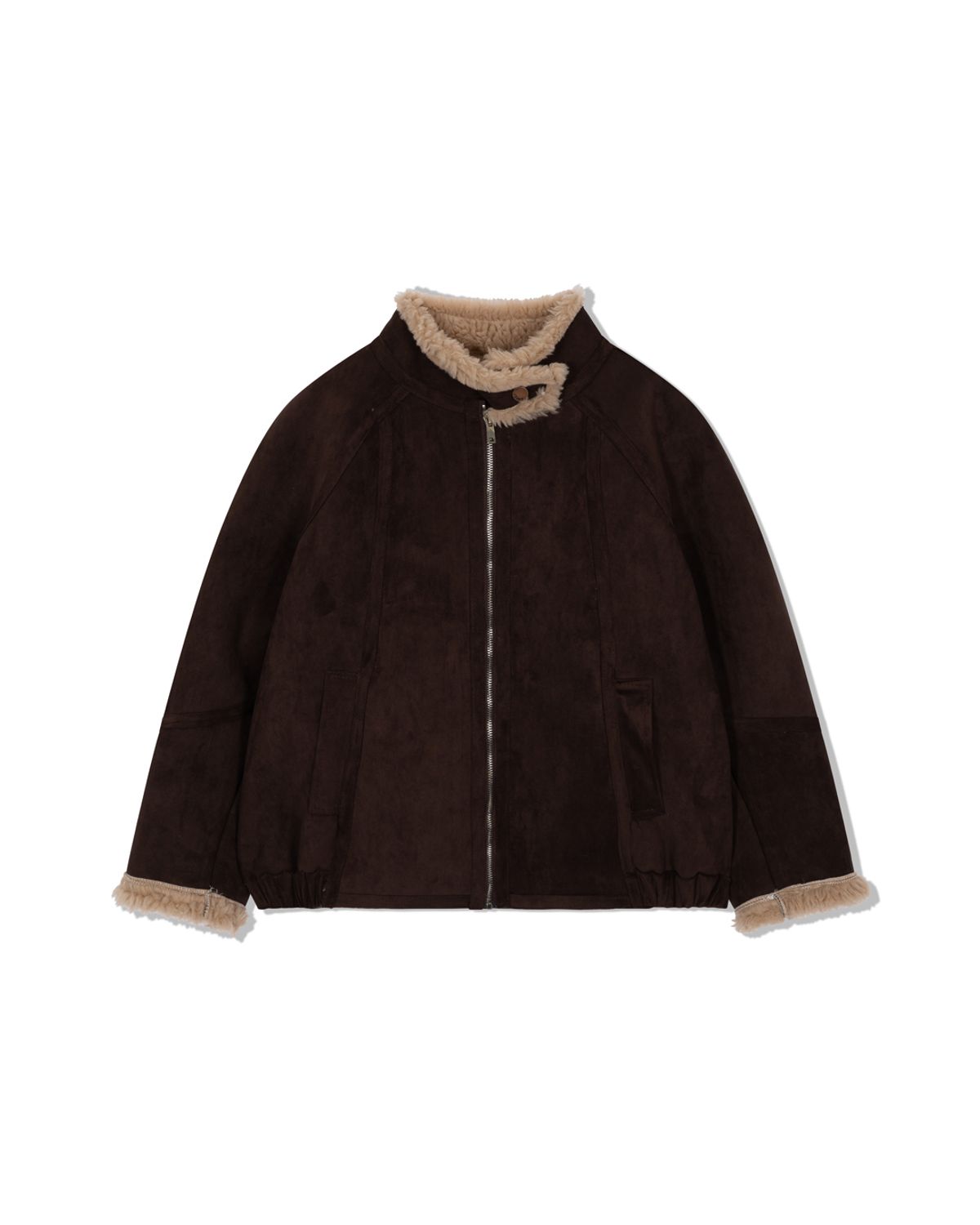 모아(MOAA) Chestnut Faux Shearling Jacket (WALNUT)