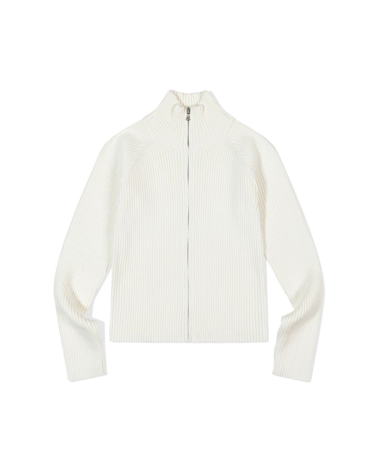 모아(MOAA) Ribbed Mock Neck Zip-Up (IVORY)