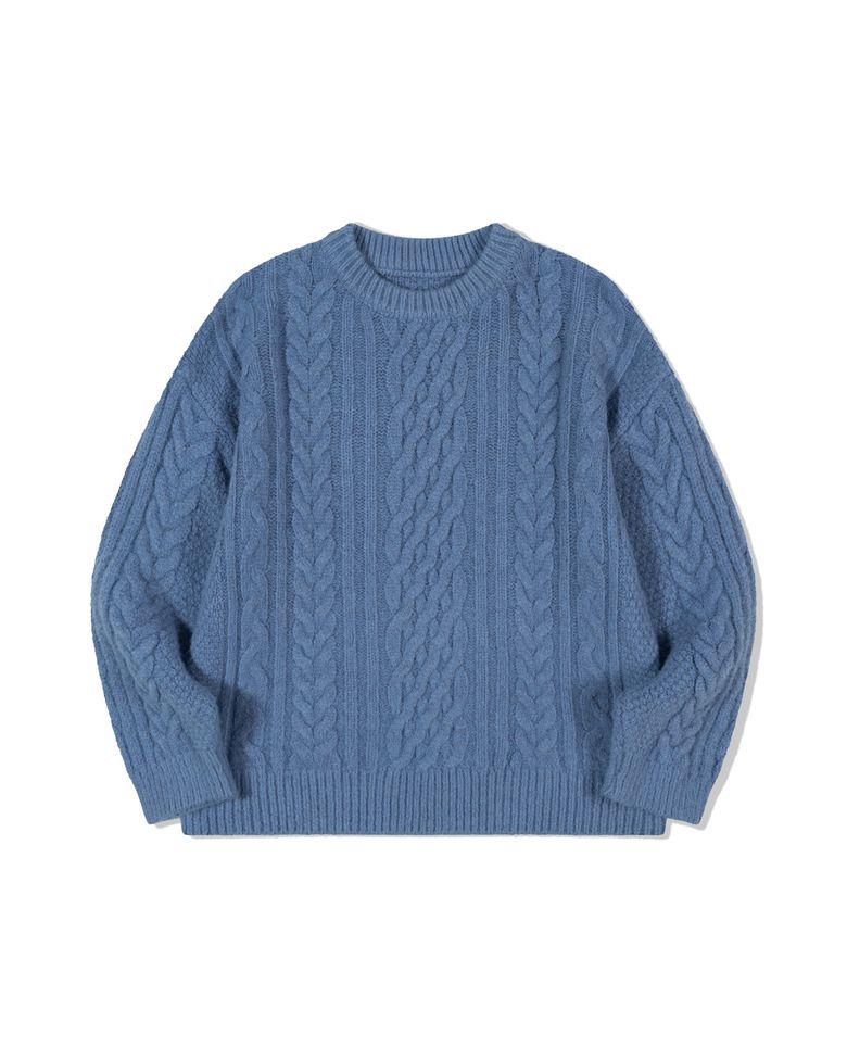 Classic Cable Knit Top (AZURE)