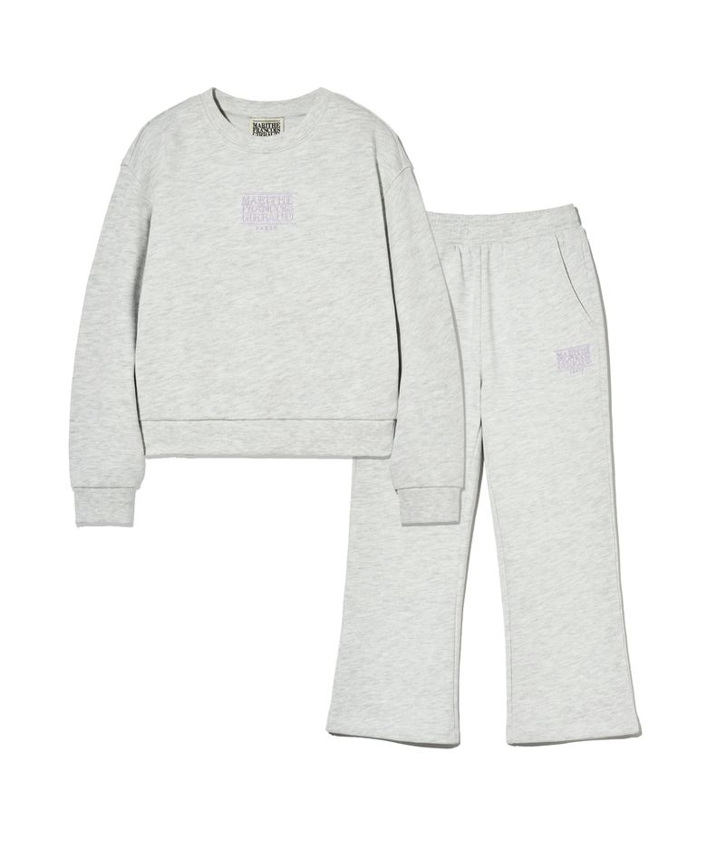 KIDS W CLASSIC LOGO CROP SWEAT SET-UP light heather gray