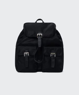 우먼즈 나일론 플랩 미니 백팩 [블랙]