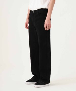 데일리 세미 롱 와이드 데님 팬츠 (블랙)