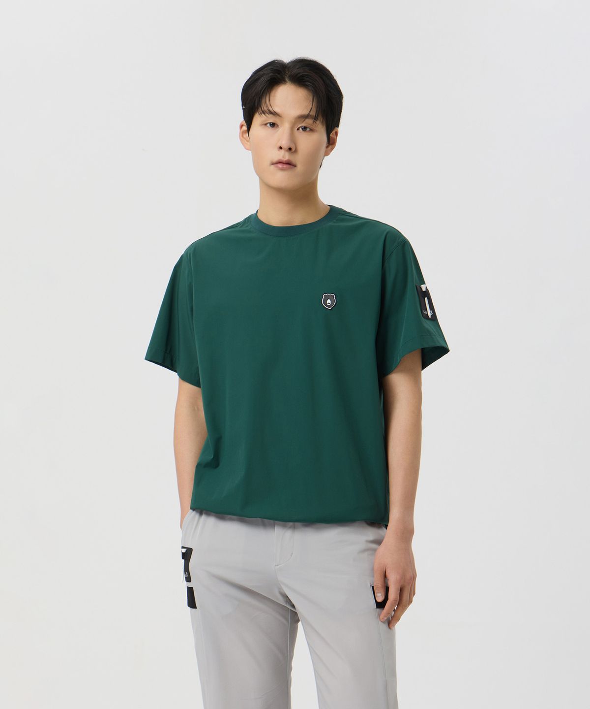 골든베어(GOLDEN BEAR) Stretchable Woven Crewneck Sweatshirt_G4TAM25141GRX