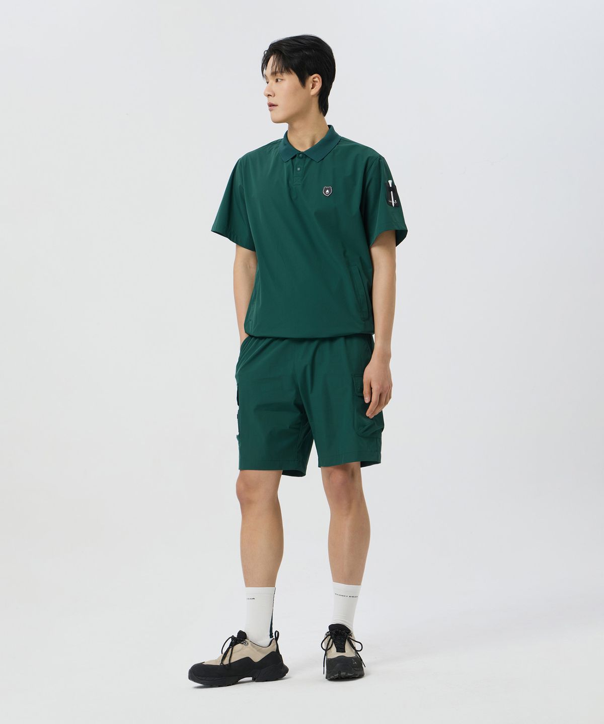 골든베어(GOLDEN BEAR) Stretchable Woven Cargo Shorts_G4PAM25111GRX