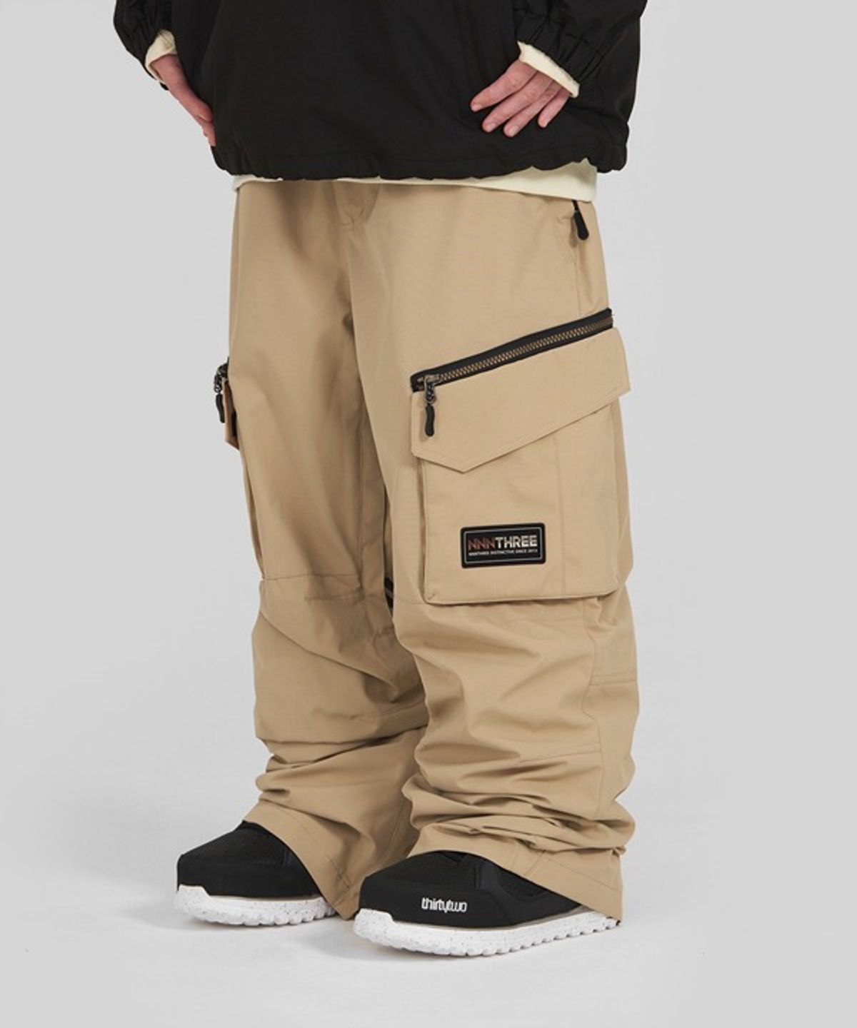 엔쓰리(NNN) 2324 NNN - Wide23 Cago Style - PANTS - 베이지  ( 남녀공용 스노우보드복 팬츠 )