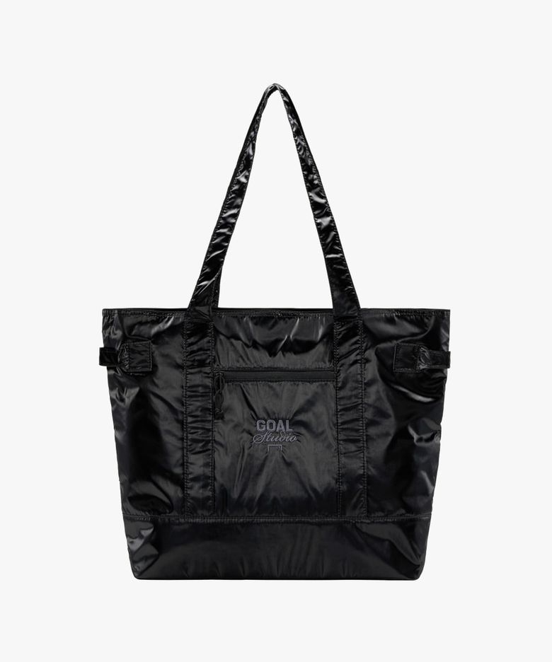 GLOSSY TOTE BAG-BLACK