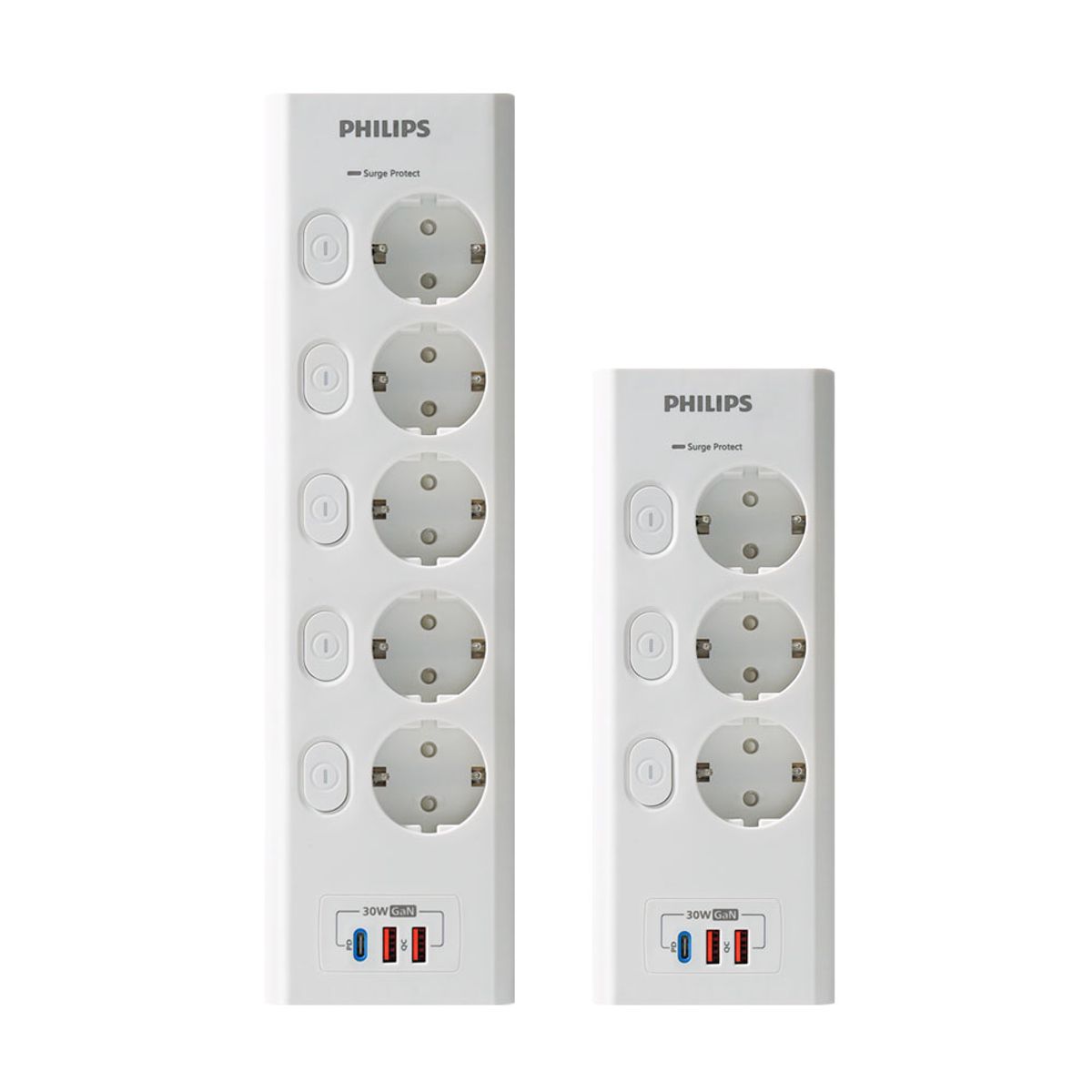 필립스(PHILIPS) 서지보호멀티탭 고용량 30GaN 과부하차단 맥스플러스 USB 3구 5구