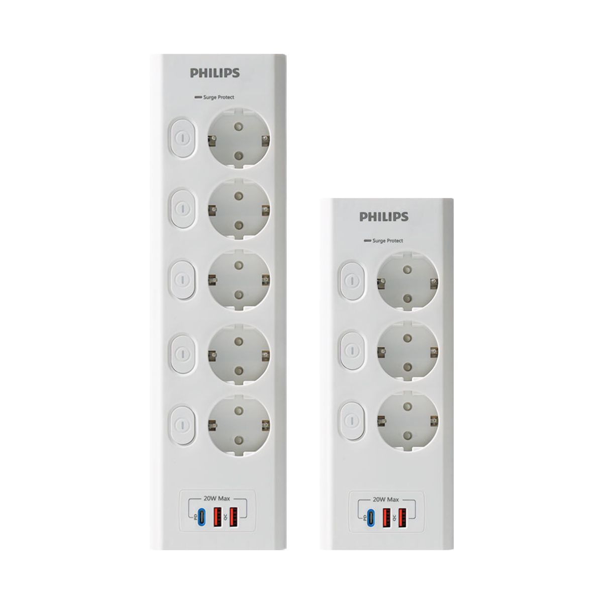필립스(PHILIPS) 서지보호멀티탭 고용량 과부하차단 맥스 USB 3구 5구