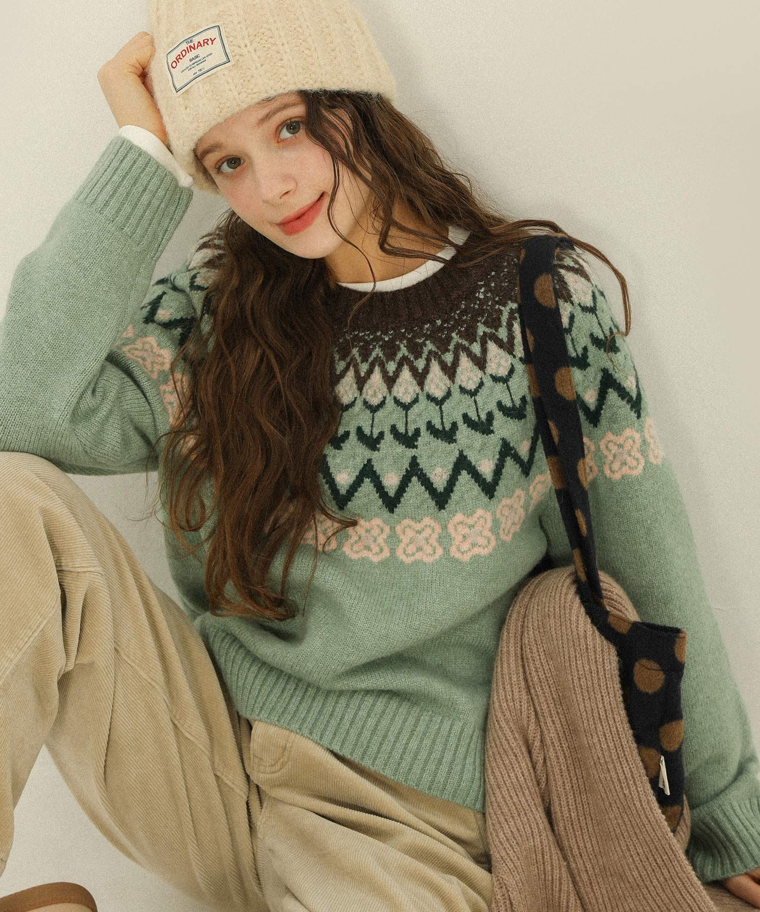 MUSINSA公式 | PIGMENT ウィンターフラワーニット