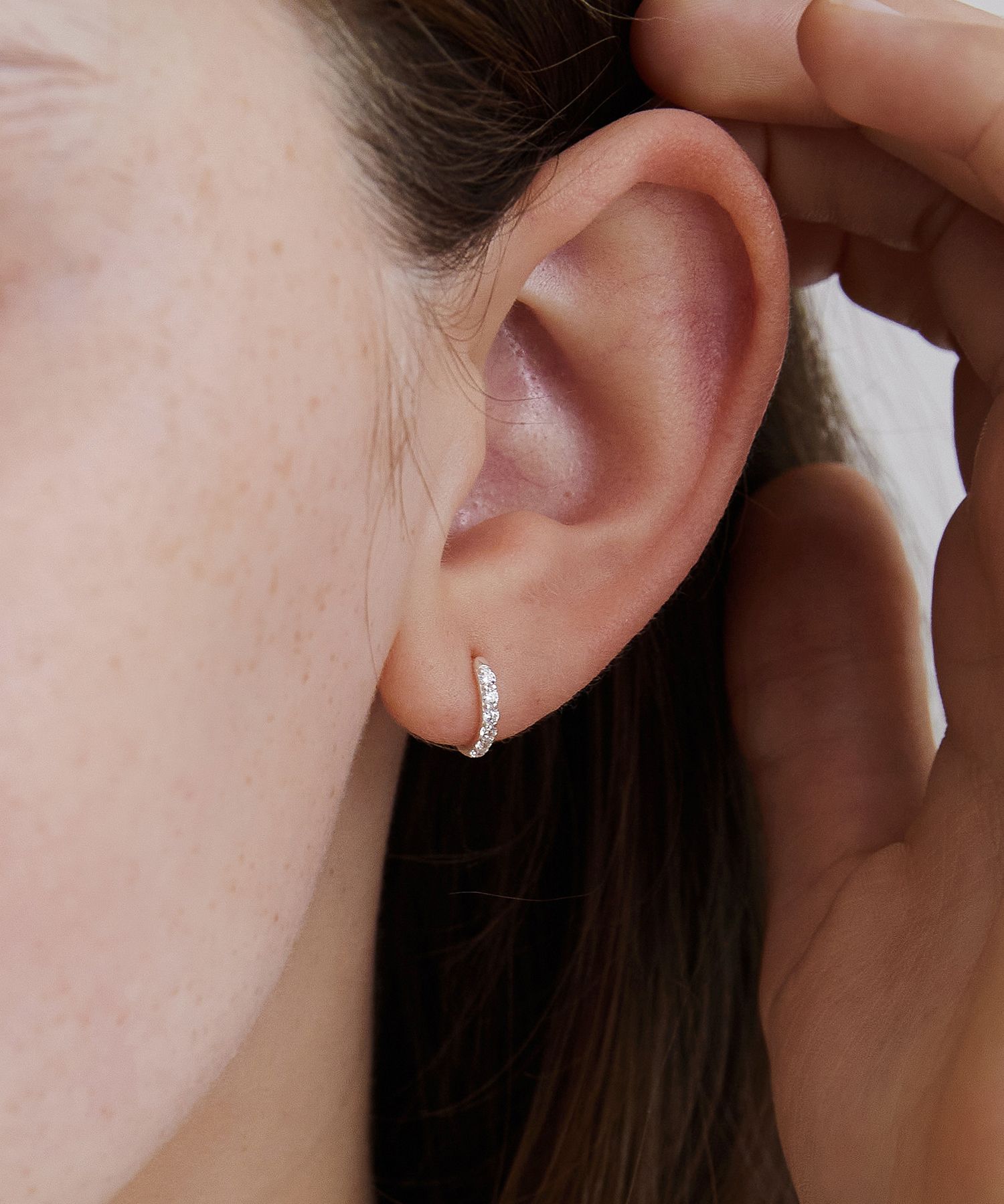 MUSINSA | TATIANA (Silver 925) Crystal Toy Hoop Earrings
