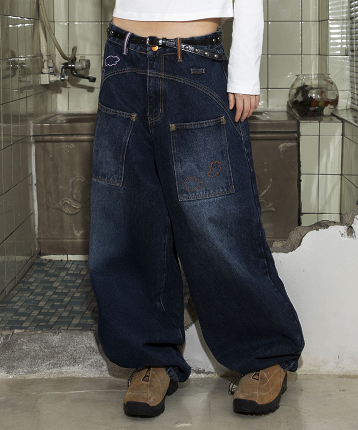 MUSINSA公式 | RuNaKiHu WXP030 ルナキフ ウォッシングデニムパンツ