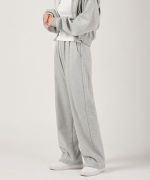 우먼 스트레이트 밴딩 스웨트 팬츠 멜란지