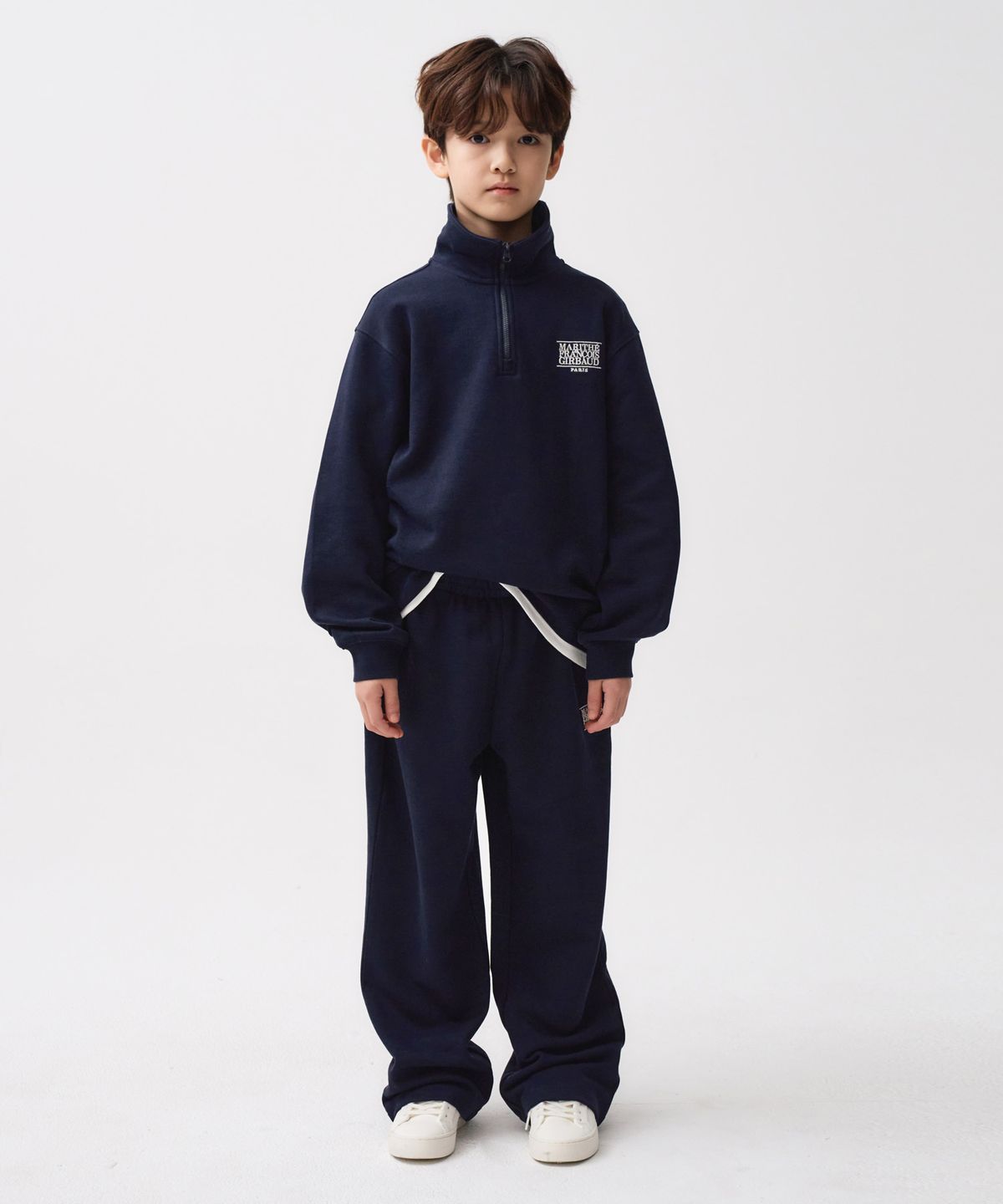 마리떼 키즈(MARITHÉ KIDS) KIDS CLASSIC LOGO HALF ZIPUP SWEAT SET-UP navy