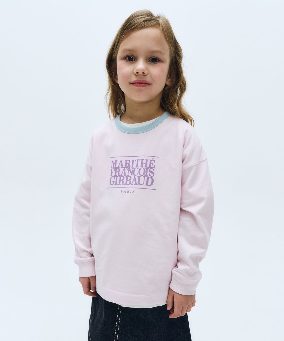 마리떼 키즈(MARITHÉ KIDS) KIDS CLASSIC LOGO LONG SLEEVE RINGER TEE lavender