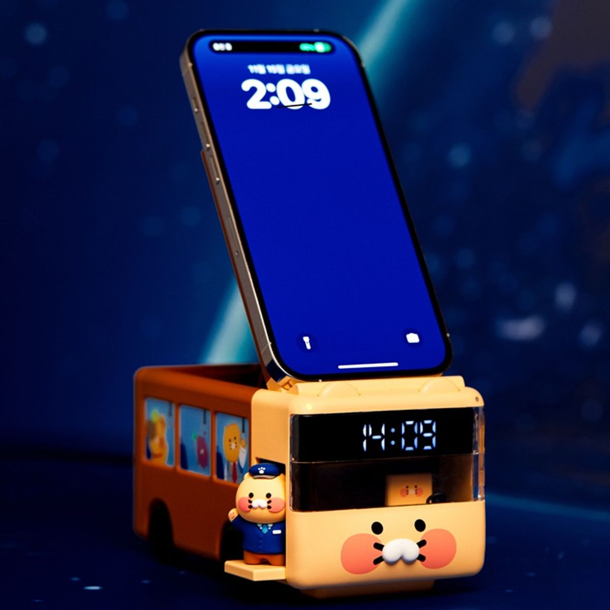 카카오프렌즈(KAKAO FRIENDS) 춘식버스 2in1무선충전 LED 시계