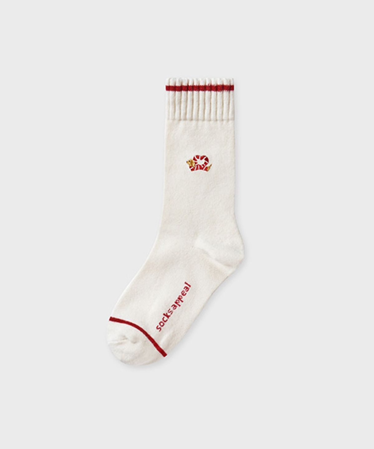 삭스어필(SOCKS APPEAL) embroidery heart dachshund ivory