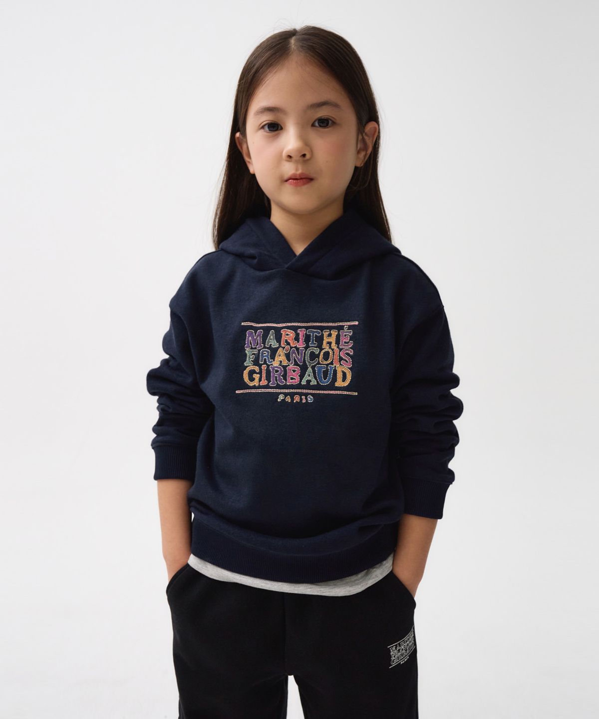 마리떼 키즈(MARITHÉ KIDS) KIDS DOODLE CLASSIC LOGO HOODIE navy