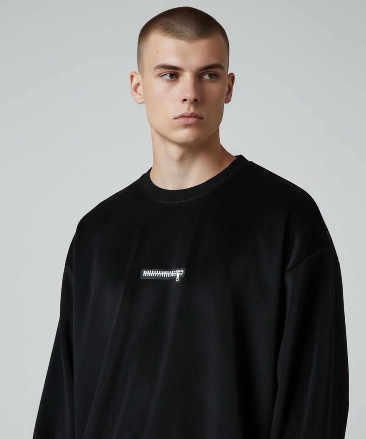 본슬리피(BORN SLIPPY) No Heart Suede Sweatshirts (Black)