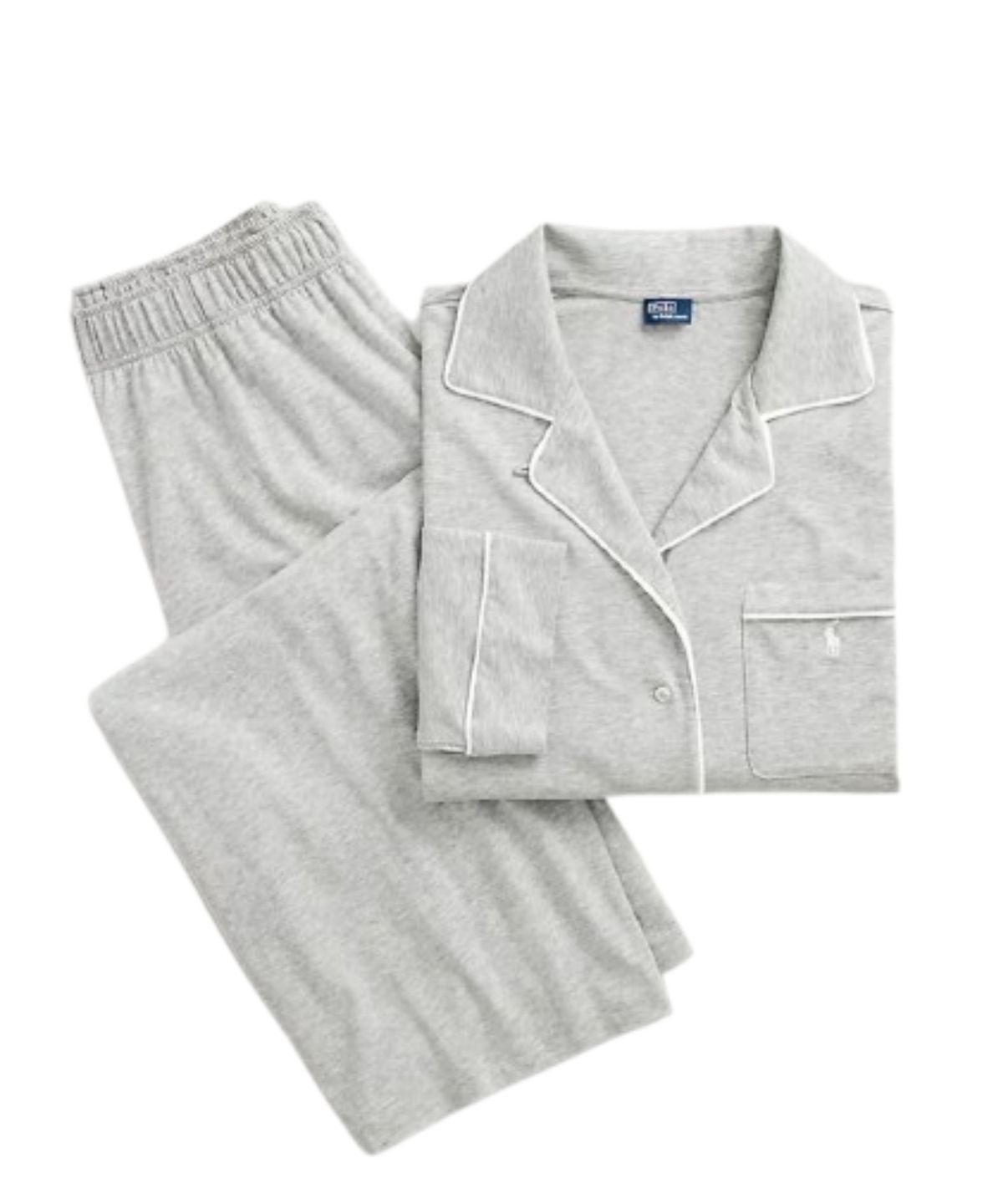 폴로 랄프로렌 이너웨어(POLO RALPH LAUREN INNERWEAR) 롱슬리브 파자마 세트 그레이 4P8024